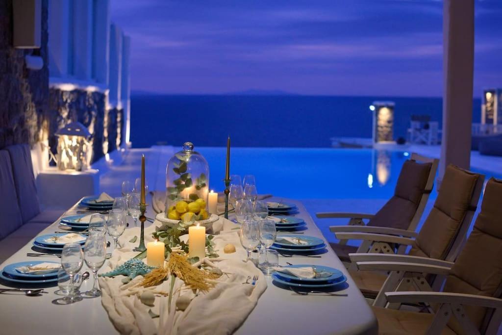 Mykonos Sea View Luxury Villa By Calypso Sunset Villas Mykonos Town Exterior foto