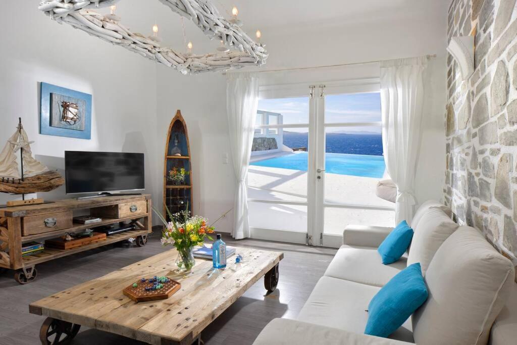 Mykonos Sea View Luxury Villa By Calypso Sunset Villas Mykonos Town Exterior foto