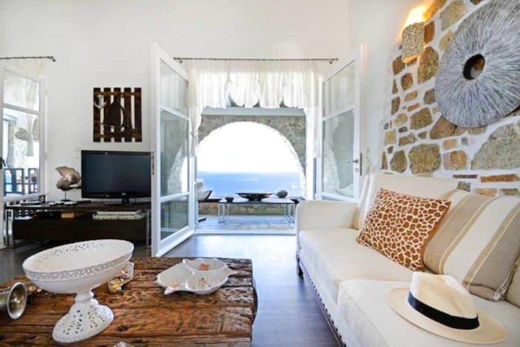 Mykonos Sea View Luxury Villa By Calypso Sunset Villas Mykonos Town Exterior foto