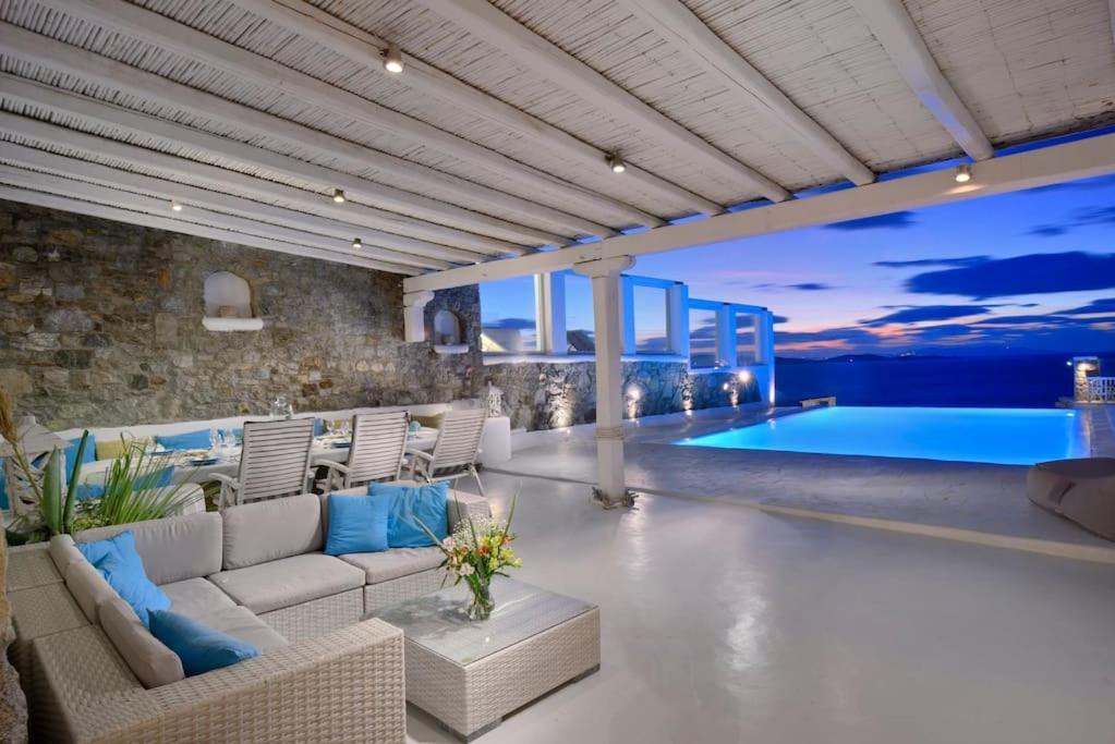 Mykonos Sea View Luxury Villa By Calypso Sunset Villas Mykonos Town Exterior foto