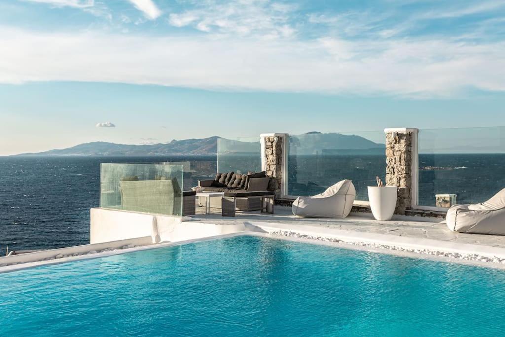 Mykonos Sea View Luxury Villa By Calypso Sunset Villas Mykonos Town Exterior foto